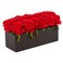 Nearly Natural Dozen Silk Roses in Ceramic Rectangular Planter