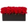 Nearly Natural Dozen Silk Roses in Ceramic Rectangular Planter