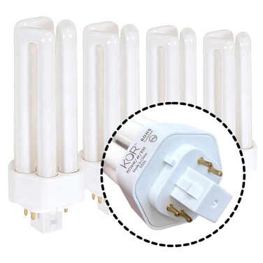 Kor 26W Triple Tube Compact Fluorescent Light Bulb, 4 Pack