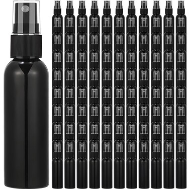 Tanlade 100 Pcs 2OZ Small Spray Bottles Refillable Mini Spritzer, Black