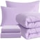 Ntbay Twin Microfiber Bed in a Bag, Comforter Set 5 Piece, Light Purple