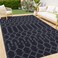 Smiry Outdoor Rug 5X8 Ft Waterproof Reversible Boho Mat, Dark Grey