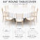 Party Dimensions White Disposable Plastic Tablecloth, Round, 84", 12 Pack