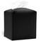 Azormi Tissue Box Cover, Pu Leather Tissue Box Holder with Bottom Belt, Modern Square Tissue Box Covers with Wide Opening (Black, Woven Patterns)