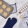 Dii Basic Terry Collection 100% Cotton Quilted, Oven Mitt, Nautical Blue, 2 Piece