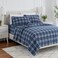 Bare Home Flannel Sheet Set Prints (Full, Stirling Plaid - Blue/White)