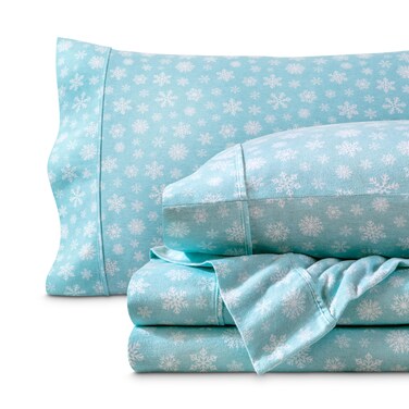 Bare Home Flannel Sheet Set Prints (King, Snowdrift)