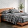 Bare Home Flannel Sheet Set Prints (King, Stirling Plaid - Grey/White)
