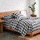 Bare Home Flannel Sheet Set Prints (Split King, Plaid - White/Black)