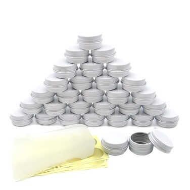 Wopanxye 30 Pack 5 Ml White Lip Balm Tin Cans, 5G Aluminum Sample Container