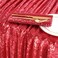 QueenDream Sequin Tablecloth 60X102 Inch Red Tablecloth Glitter Wedding Table Cloth