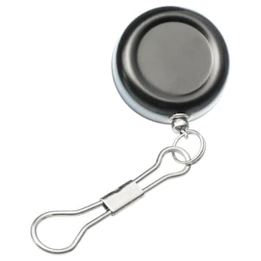 Se Black 1" Retractable Pin-on Pull Reel Keychain Id Holder - 202JPP
