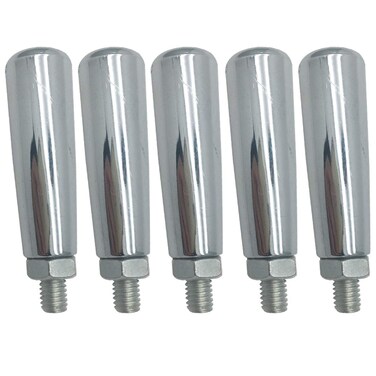 Comok 5PCS M8 Male Thread Metal Revolving Handle Grip for Milling Machine Silver Tone