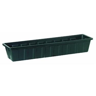 Novelty Root & Vessel, Poly-Pro Plastic Flower Box Planter, Hunter Green, 18-Inch