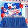 QueenDream Rectangle Wedding Tablecloth Royal Blue 90X132 Inch Seamless Sequin Fabric