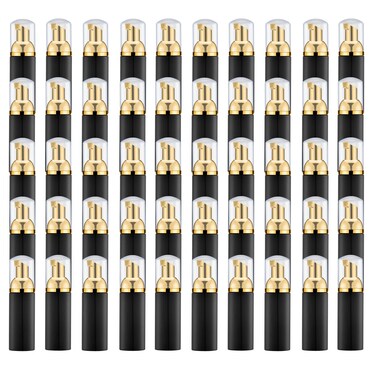 Iron bill 2OZ Refillable Portable Empty Foaming Pump Bottle(Black,50PCS)