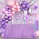 QueenDream Seamless Sequin Tablecloth 90"x132" Lavender Rectangle Party Table Cover
