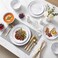 Gofunfun 12-Piece Melamine Dinnerware Sets, Modern White Round Dish Set for 4