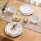 Gofunfun 12-Piece Melamine Dinnerware Sets, Modern White Round Dish Set for 4