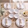 Gofunfun 12-Piece Melamine Dinnerware Sets, Modern White Round Dish Set for 4