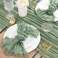 Mlmc Sage Green Cheesecloth Table Runner Boho Fall Table Decorations 10FT