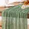 Mlmc Sage Green Cheesecloth Table Runner Boho Fall Table Decorations 10FT