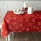 Benson Mills Poinsettia Scroll Printed Rectangle Fabric Table Cloth, Winter, Holiday and Christmas Tablecloth (60" X 120" Rectangular, Red)