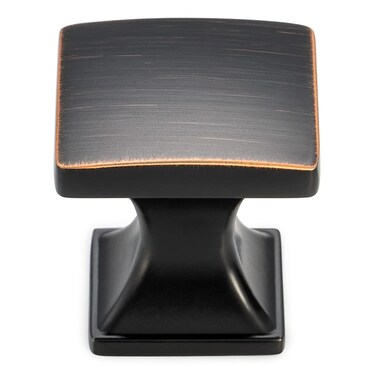Koofizo 10 Pack Oil Rubbed Bronze Cabinet Knobs Square Single Hole Pull K09