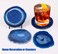 Amoystone Blue Agate Coasters Set of 4 Crystal Coaster for Coffee Table