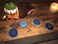 Amoystone Blue Agate Coasters Set of 4 Crystal Coaster for Coffee Table