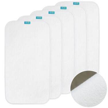 Biloban Changing Pad Liners 5-Pack Waterproof, 28"x15", Flannel, Absorbent