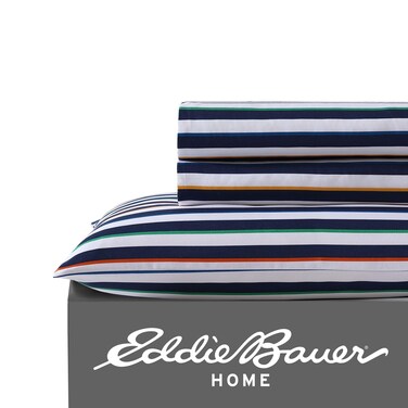 Eddie Bauer Kids - Full Sheet Set with Deep Pocket & Pillowcases, Easy Care