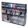 Deflecto Tilt Bin Interlocking Multi-Bin Storage Organizer, 5 Sections, 23.63" X 5.25" X 6.5", Black/Clear