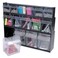 Deflecto Tilt Bin Interlocking Multi-Bin Storage Organizer, 5 Sections, 23.63" X 5.25" X 6.5", Black/Clear