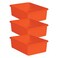 Teacher Created Resources Orange Large Plastic Storage Bin, Pack of 3