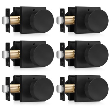 Haidms Matte Black Door Knobs Interior Privacy, Heavy Duty (6 Pack)