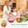 Omistar 2 Pcs Mesh Fruit Baskets, Summer Mesh Wire Bowls with Lids, Metal Protective Fruit Holders, Countertop Vegetable Strainers, Food Storage Containers for Kitchen, 11.2" & 9.8