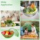 Omistar 2 Pcs Mesh Fruit Baskets, Summer Mesh Wire Bowls with Lids, Metal Protective Fruit Holders, Countertop Vegetable Strainers, Food Storage Containers for Kitchen, 11.2" & 9.8