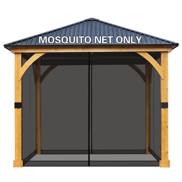 Bps 10' X 10' Gazebo Universal Netting Screen Replacement, Black