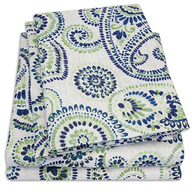 Sweet Home Collection 1500 Supreme Collection Extra Soft Modern Paisley Pattern Sheet Set, Full - Luxury Bed Sheets Set with Deep Pocket Wrinkle Free Bedding, Trending Printed Pattern, Full Size