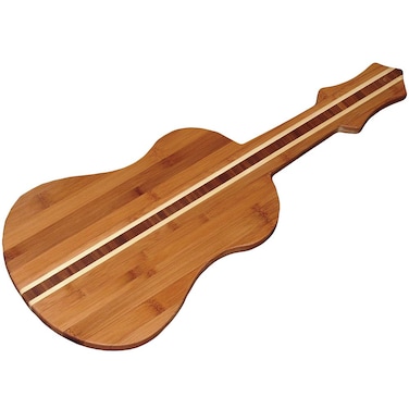 Totally Bamboo Ukulele Shaped Bamboo Serving Board, 22" by 9