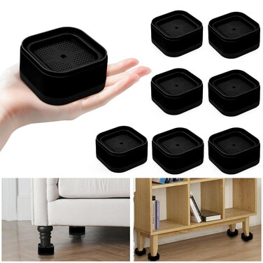 Kvoike 8 Pack Furniture Risers Adjustable Bed Risers Heavy Duty Stackable