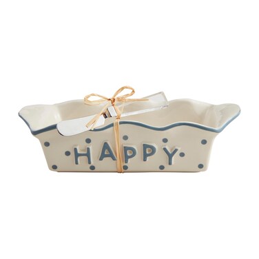 Mud Pie Happy Loaf Baker; Baker 3" X 11" Spreader 5