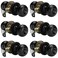 Goldenwarm Black Door Knobs Interior, Matte Black Privacy Door Knob 6 Pack