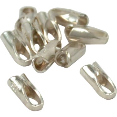 FindingKing 5 Pairs Sterling Silver Crimp End Caps 5MM Length - 1.5mm Inside Diameter