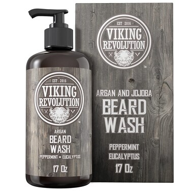 Viking Revolution Beard Wash Shampoo - Peppermint Eucalyptus - 17 Oz