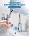 Wowow Touchless Motion Sensor Bathroom Faucet, Tall Automatic Bathroom Sink Faucet with Deck Plate, Control Box and Temperature Mixer for Vanity with Deck Plate, Chrome