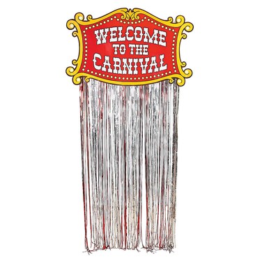 Fun Express Silver Foil Fringe Backdrop Curtain Over 4 Feet