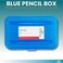 1InTheOffice Blue Pencil Box, Translucent, Plastic Pencil Case, 2 Pack