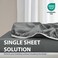 Cathay Home Twin Fitted Sheet Only, 21" Deep Pocket, Grey